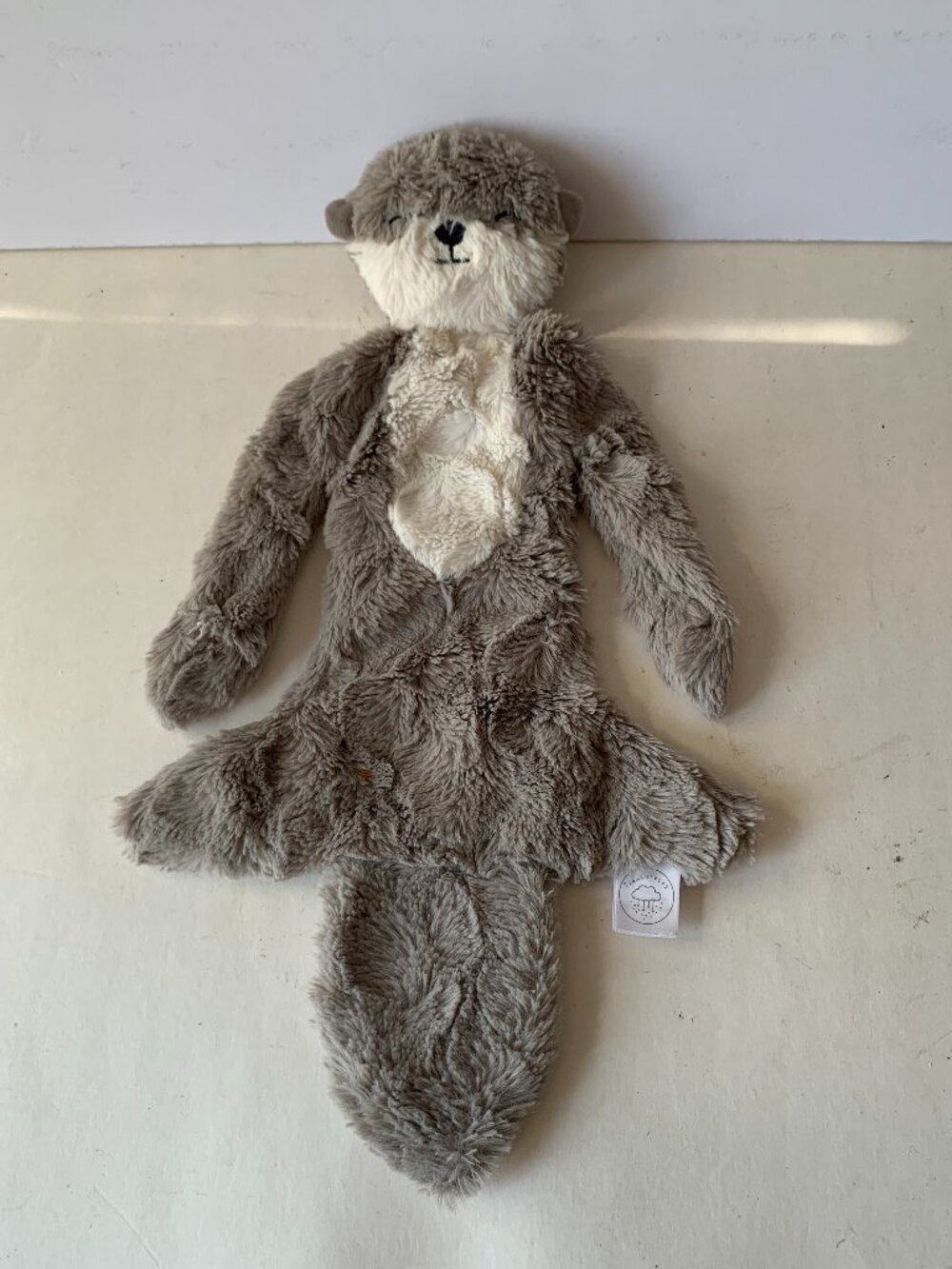 SLUMBERKINS LIGHT GRAY WHITE OTTER SNUGGER STUFFED ANIMAL PLUSH  18"
